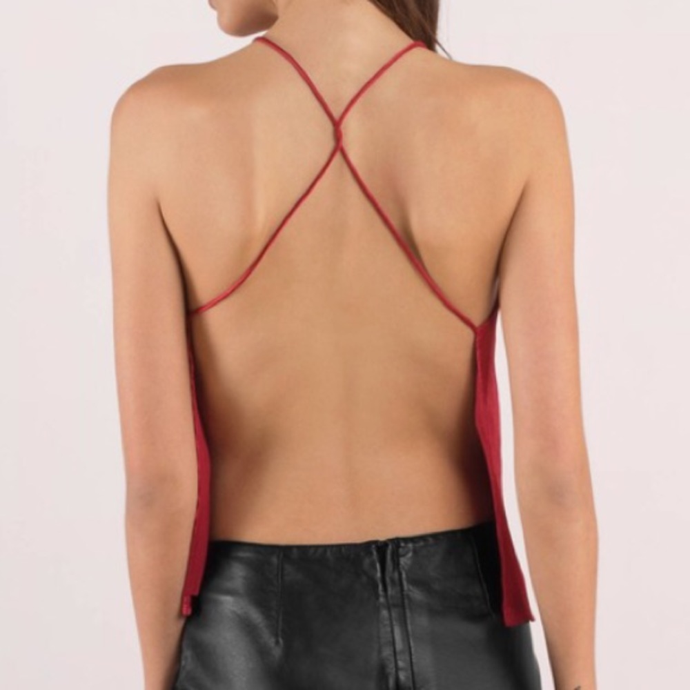 NWOT Satin Open Back Tank